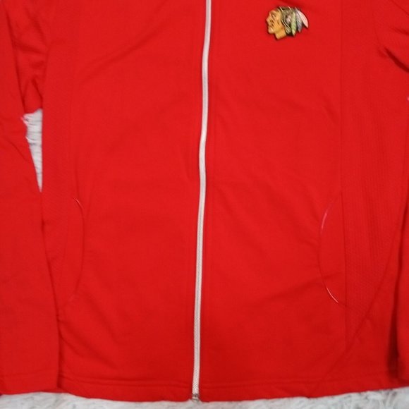 Chicago Blackhawks Womens Track Jacket Red Lightweight NHL Hockey Level Wear M‎ - Picture 3 of 14
